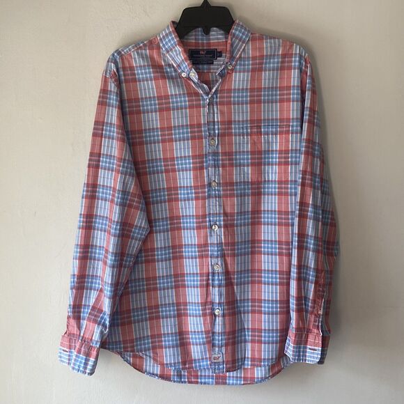 Vineyard Vines Tops - Vineyard Vines Women's Plaid Weekend‎ Slim Fit Murray Shirt SZL Weekend Preppy
